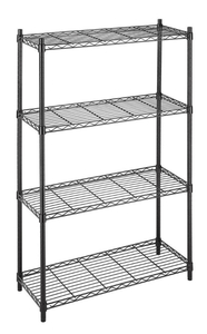 lot 72 image: WHITMOR Deluxe Rack Collection Black 4-Tier Metal Wire Shelving Unit (36 in. W x 54 in. H x 14 in. D)
