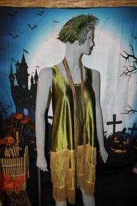 lot 5 image: Roaring 20s Green & Gold Flapper Dress