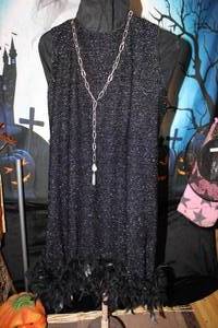lot 9 image: Becoming Black Flapper Dress wFeather Detail