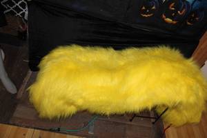 lot 37 image: Fuzzy Faux Fur Yellow Fabric