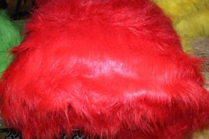 lot 38 image: Fuzzy Faux Fur Red Fabric