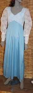 lot 26 image: Far Out 70s Blue Maxi Dress Sz S6