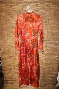 lot 42 image: Colorful Union Made Long-Sleeved Romper wRemovable Skirt, Sz. 4-6