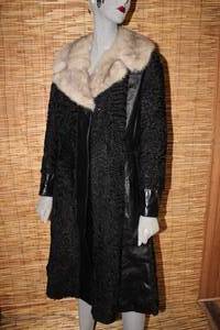 lot 33 image: Amazing Karakul Lamb & Leather Long Coat