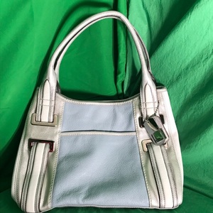lot 137 image: Tignanello Purse Light BlueGrey Very Roomy EUC