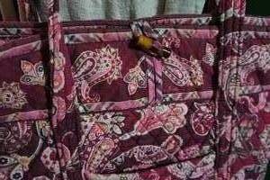 lot 133 image: Paisley Vera Bradley Extra Roomy Quilted Tote Bag