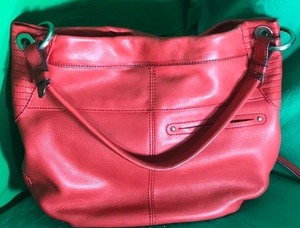 lot 100 image: B Makowsky Red Leather Shoulder BagPurse