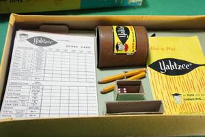 lot 128 image: Vintage 1956 Yahtzee Game & Extra Score Pads
