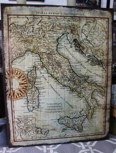 lot 56 image: Massive Canvas Antique Style Italia Antiqua Map