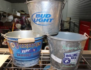 lot 183 image: Rolling Rock, Bud Lite & Miller Lite Beer Buckets