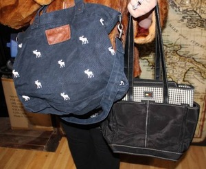lot 170 image: Vintage Abercrombie Book Bag & Tommy Hilfiger Diaper Bag