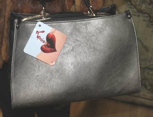 lot 169 image: Black & Pewter Boutique Lavive Convertible Purse, New