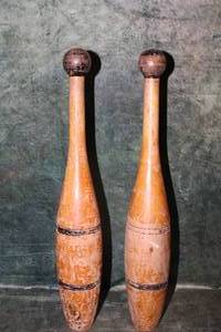 lot 176 image: Pair of Antique Wood Juggling Pins