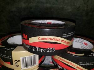 lot 205 image: 8 Rolls of 3M Construction Strength Masking Tape