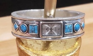 Premier Designs Cuff Bracelet Watch wTurquoise Stones