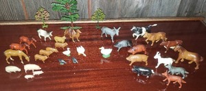 Large Lot of Vintage Die-Cast Animals