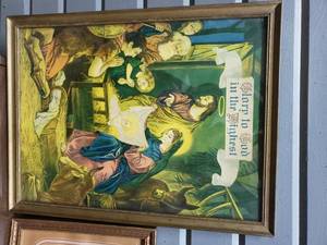 Antique Framed Religious Themed Prints