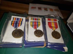 3 Military Service Medals wCases