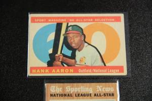 lot 25 image: 1960 and 1962 Topps Hank Aaron Lot  2 Cards