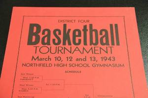 lot 65 image: 1943 Northfield High School Basketball Tournament Poster