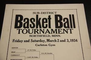 lot 66 image: 1934 Northfield High School Basketball Tournament Poster