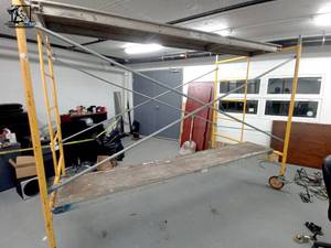 lot 183 image: Steel Scaffolding 12ft x 10ft x 5ft with wheels