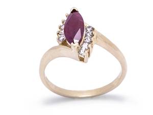 lot 41 image: Ruby and Diamond Estate Ring in 14k Yellow Gold $2750