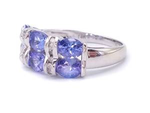 lot 20 image: Gorgeous Natural Tanzanite and Diamond Estate Ring in 14k White Gold $2850