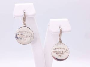 lot 49 image: Tiffany & Co Please Return to Tiffany & Co Drop Earrings in Sterling Silver