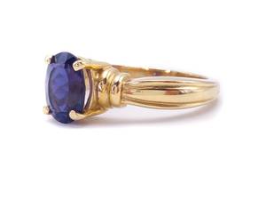 lot 22 image: Beautiful Natural Blue 1.14 Carat Sapphire Estate Ring in 14k Yellow Gold $2400 Appraisal
