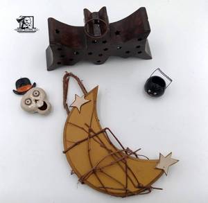 Ghost Halloween decorations w assorted Halloween Jewelry and Makeup