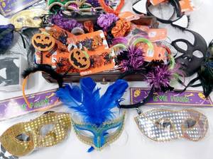 Halloween Hats, Headbands, Masquerade Mask, and Assorted Halloween Hair Accesories