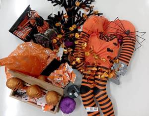 Halloween decorations and assorted jewelry