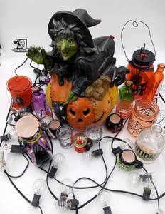 Witch decorations and lights