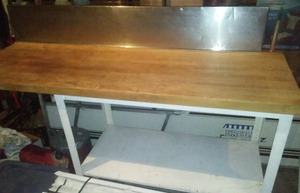 lot 28 image: Meat processing table, 2 inch butcher block top,