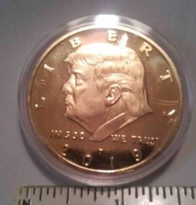 lot 38 image: Donald Trump Gold colored coin
