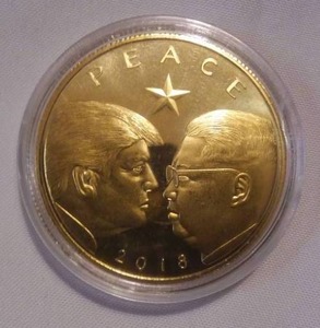lot 40 image: Donald Trump 2018 PEACE Coin.
