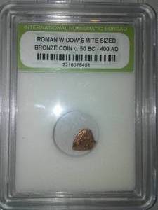 lot 53 image: Roman Coin Bronze Widows Mite authentic. circa 50 BC - 400AD