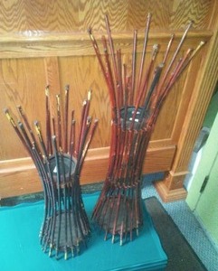 lot 104 image: Cane Candleholders or ...