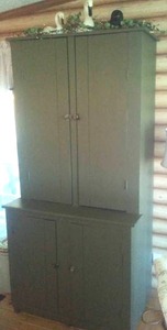 lot 200 image: Vintage Wood Cupboard. HEAVY, solid construction