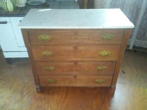 lot 248 image: Antique Dresser with marble top.