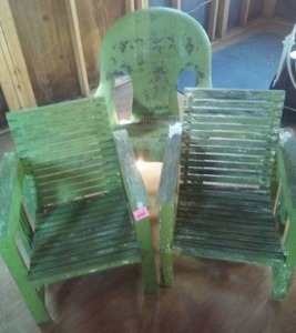 lot 250 image: Wood Chairs (2) and more.