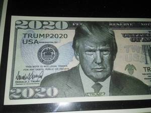 lot 171 image: 10 Trump 2020 Dollar Bills