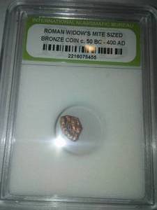 lot 187 image: Roman Coin Widows mite Bronze 50BC to 400AD,