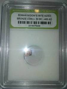 lot 192 image: Roman Coin bronze Widows mite 50 BC to 350 AD