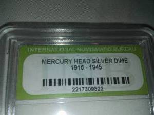 lot 196 image: Mercury Head Silver Dime 1916  1945,