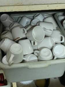 lot 29 image: Full Tote of Buffalo China Coffee Cup