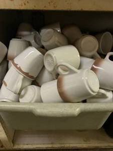 lot 31 image: Full Tote of Buffalo China Coffee Cup