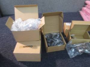 lot 21 image: 4- 3pc Sets Curtain Rod Brackets, 2...