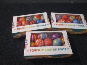 lot 56 image: 3-12 pk Squishy Easter Eggs...